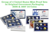 Group of 2 United States Mint Proof Sets 2006-2007 24 coins.