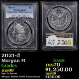 PCGS 2021-d Morgan Dollar $1 Graded ms69 BY PCGS