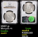 NGC 1897-p Morgan Dollar $1 Graded ms63 By NGC