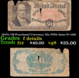 1870's US Fractional Currency 50c Fifth Issue Fr-1381 Grades f details