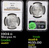 NGC 1904-o Morgan Dollar $1 Graded ms63 By NGC