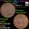 ***Auction Highlight*** 1877 Indian Cent 1c Graded au53 details By SEGS (fc)