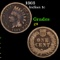 1863 Indian Cent 1c Grades g+