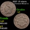 1817 13 stars Coronet Head Large Cent 1c Grades vg, very good