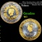 Silver Gaming token with 24K heavy gold electroplate $40 Caesars Atlantic City, NJ Grades NG
