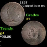 1837 Capped Bust Dime 10c Grades g, good