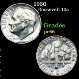 Proof 1960 Roosevelt Dime 10c Grades GEM+ Proof