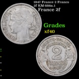 1947 France 2 Francs 2f KM-886a.1 Grades xf