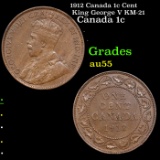 1912 Canada 1c Cent King George V KM-21 Grades Choice AU