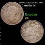 1886 Canada Nickel 5c KM-2 Grades g+