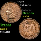 1897 Indian Cent 1c Grades Choice AU/BU Slider