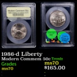 1986-d Liberty Modern Commem Half Dollar 50c Graded ms70, Perfection BY USCG