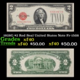 1928G $2 Red Seal United States Note Fr-1508 Grades xf