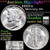 ***Auction Highlight*** 1923-s Mercury Dime 10c Graded ms65+ fsb By SEGS (fc)