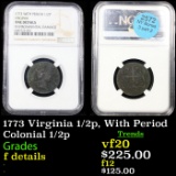 NGC 1773 Virginia 1/2p, With Period Graded f details By NGC