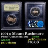 Proof 1991-s Mount Rushmore Modern Commem Half Dollar 50c Graded GEM++ Proof Deep Cameo BY USCG