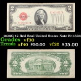 1928G $2 Red Seal United States Note Fr-1508 Grades vf++