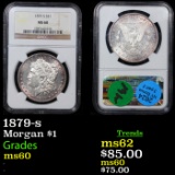 NGC 1879-s  Morgan Dollar $1 Graded ms60 By NGC