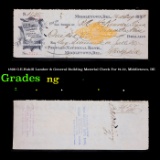 1899 G.E.Hukill Lumber & General Building Material Check For $1.22, Middletown, DE Grades NG