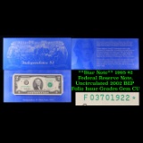 **Star Note** 1995 $2 Federal Reserve Note, Uncirculated 2002 BEP Folio Issue Grades Gem CU