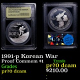 Proof 1991-p Korean War Modern Commem Dollar $1 Graded GEM++ Proof Deep Cameo BY USCG