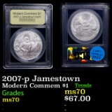 2007-p Jamestown Modern Commem Dollar $1 Graded ms70, Perfection BY USCG