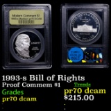 Proof 1993-s Bill of Rights Modern Commem Dollar $1 Graded GEM++ Proof Deep Cameo BY USCG