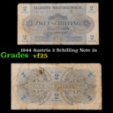 1944 Austria 2 Schilling Note 2s Grades vf+