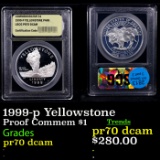 Proof 1999-p Yellowstone Modern Commem Dollar $1 Graded GEM++ Proof Deep Cameo BY USCG