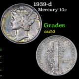 1939-d Mercury Dime 10c Grades Select AU