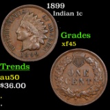 1899 Indian Cent 1c Grades xf+