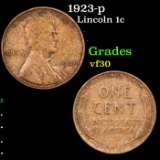 1923-p Lincoln Cent 1c Grades vf++