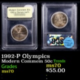 1992-P Olympics Modern Commem Half Dollar 50c Graded ms70, Perfection BY USCG