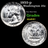 1955-p Washington Quarter 25c Grades Choice+ Unc