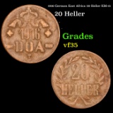 1916 German East Africa 20 Heller KM-15 Grades vf++