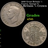 1950 Great Britain 1/2 Crown, George V Grades xf+