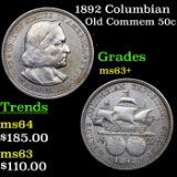 1892 Columbian Old Commem Half Dollar 50c Grades Select+ Unc
