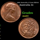 1966 Australia 2 Cents KM-63 Grades Select Unc