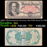 1870's US Fractional Currency 50c Fifth Issue Fr-1381 Grades f+