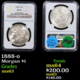 NGC 1888-o Morgan Dollar $1 Graded ms63 By NGC