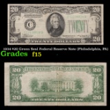 1934 $20 Green Seal Federal Reserve Note (Philadelphia, PA) Grades f+