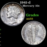1941-d Mercury Dime 10c Grades Choice AU