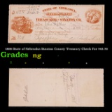 1898 State of Nebraska Stanton County Treasury Check For $42.70 Grades NG