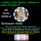 Full Roll of 2008-d John Quincy Adams Presidential $1 Coin Rolls in Original United State Mint Wrapp
