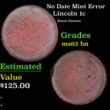 No Date Lincoln Cent Mint Error 1c Grades Select Unc BN