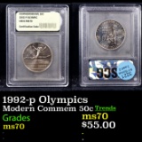 1992-p Olympics Modern Commem Half Dollar 50c Graded ms70, Perfection BY USCG