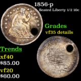 1856-p Seated Liberty Half Dime 1/2 10c Grades VF Details
