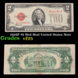 1928F $2 Red Seal United States Note Grades vf+