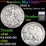 ***Auction Highlight*** 1921-s Walking Liberty Half Dollar 50c Graded vf25 By SEGS (fc)