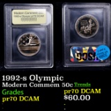 1992-s Olympic Modern Commem Half Dollar 50c Graded pr70 DCAM, Perfection BY USCG.